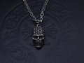 Studded Skull Pendant Necklace