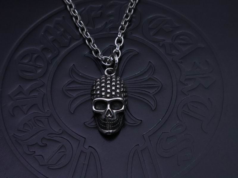 Studded Skull Pendant Necklace