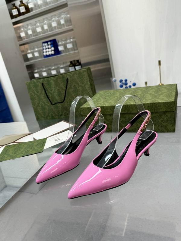 Gucci Patent Leather Slingback Kitten Heel Pumps