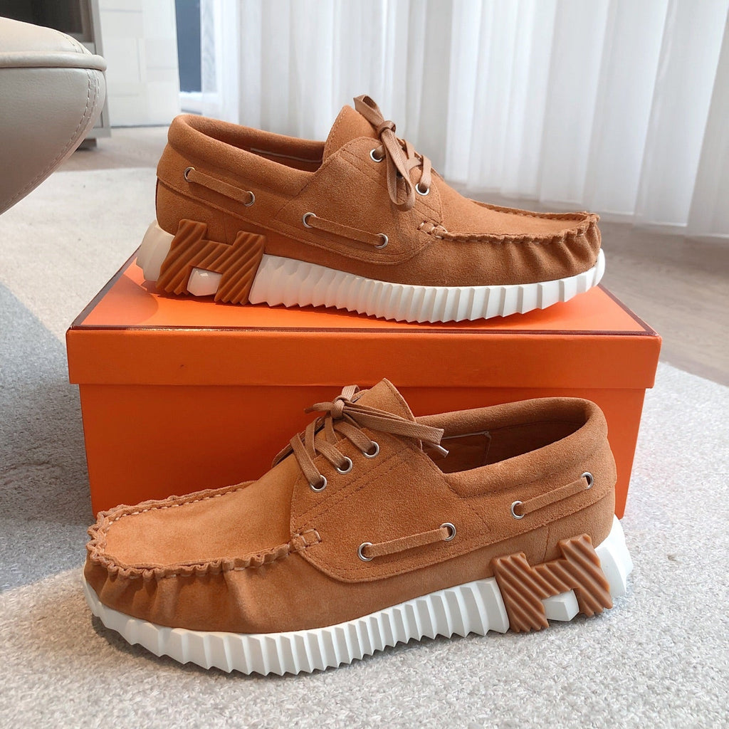 HERMES KETCH SNEAKER IN BRONZE BROWN SUEDE