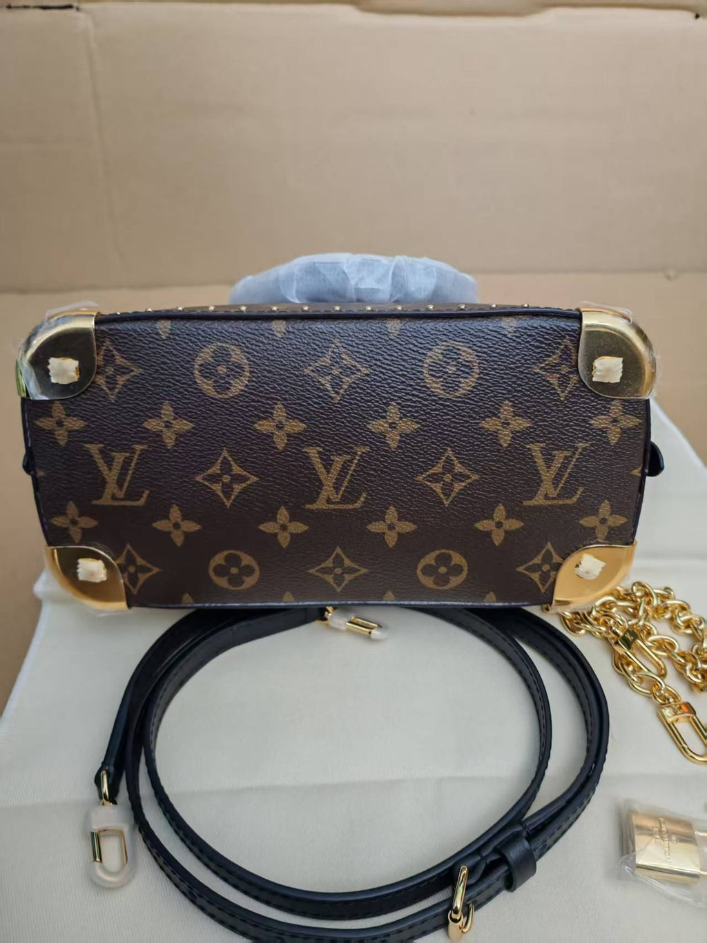 Monogram Canvas Top Handle Bag with Crossbody Strap