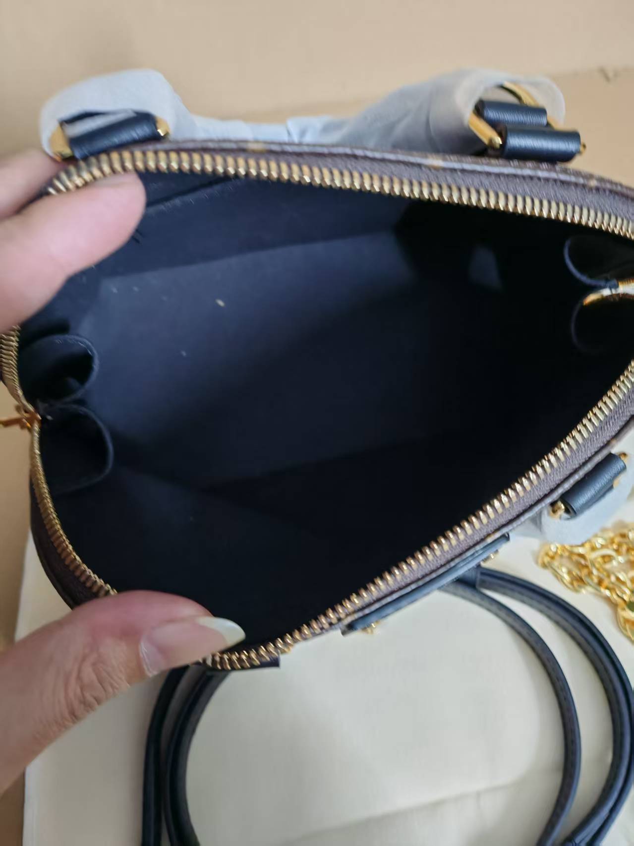 Monogram Canvas Top Handle Bag with Crossbody Strap